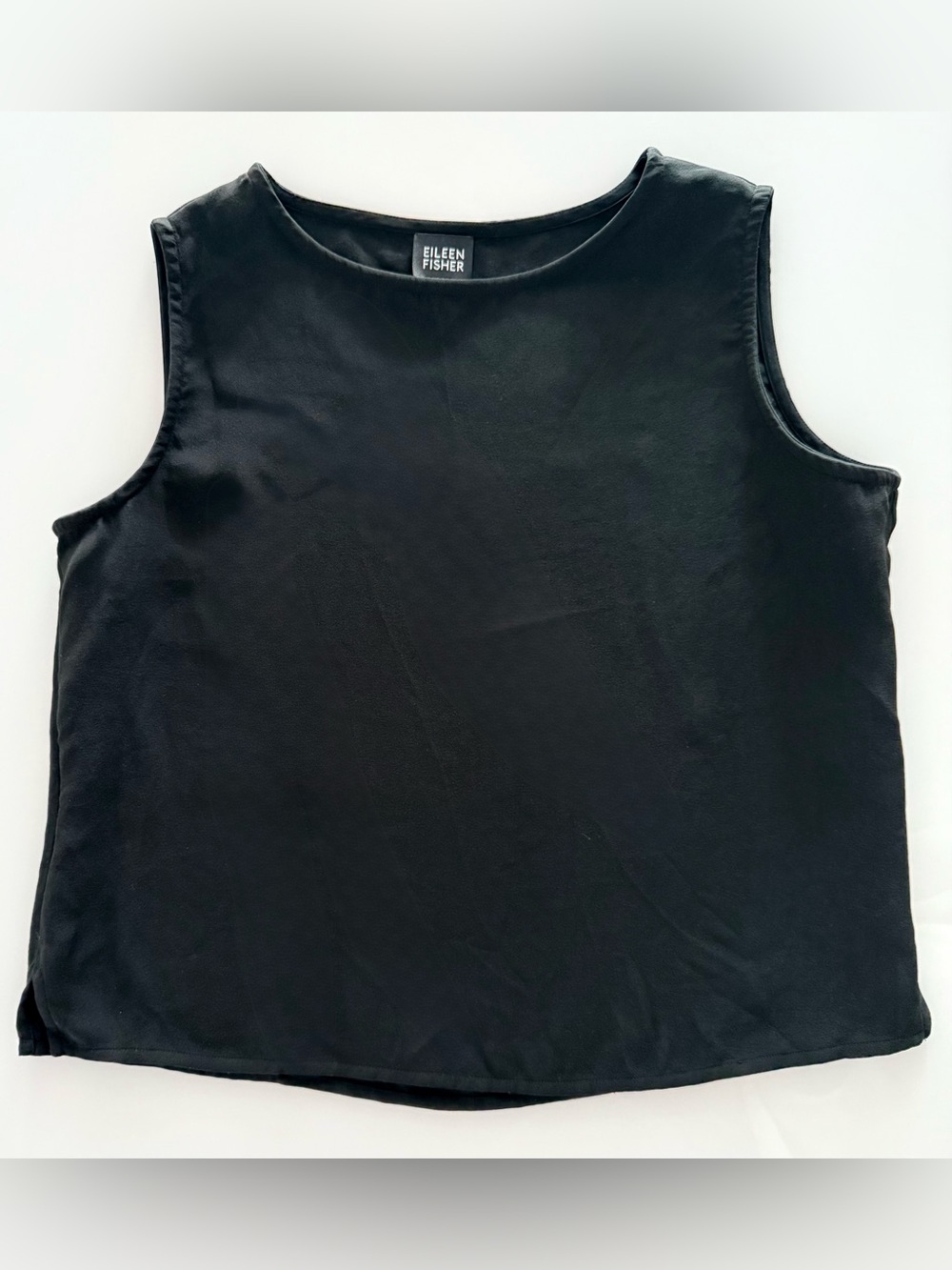 Eileen Fisher Women’s 100% Silk Black Sleeveless Top - Size XS - EUC